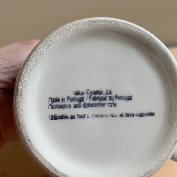 Portuguese Ceramic Mug with Red Dots - Picture 2 of 3